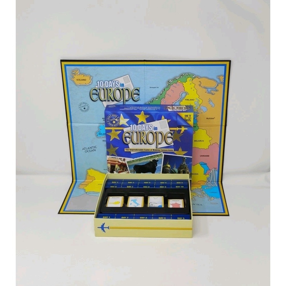 10 Days In Europe Travel Board Game Out of the Box 2011 - 100% Complete